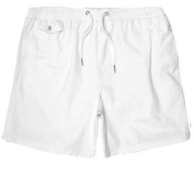White pull on swim shorts